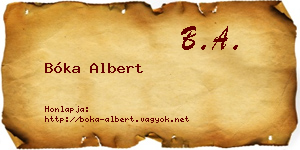 Bóka Albert névjegykártya