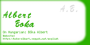 albert boka business card